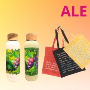 TOUKOALE! Setti: Valkoinen juomapullo ja Holy Spirit -puuvillakassi hintaan 42€